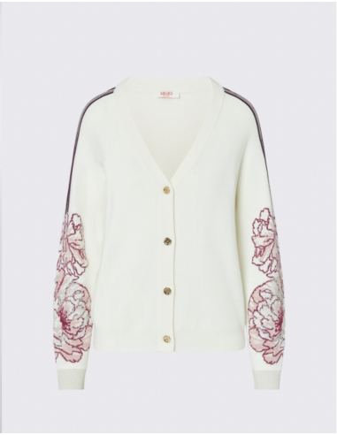Cardigan LIU JO Brodé Blanc - TF6093