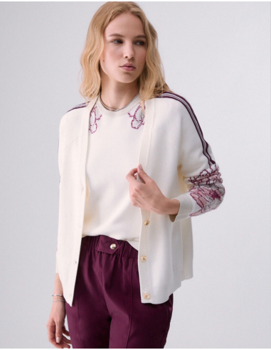 LIU JO White Embroidered Cardigan - TF6093