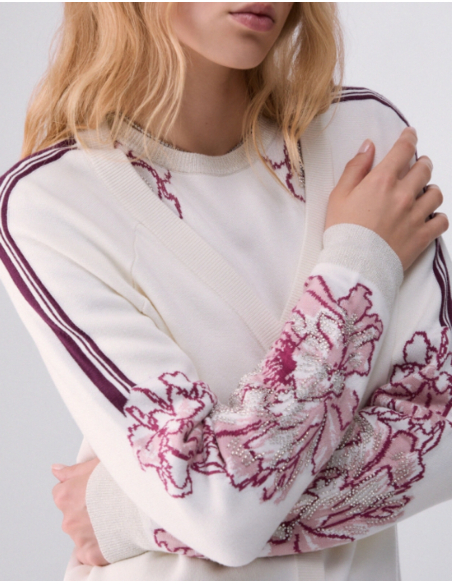 LIU JO White Embroidered Cardigan - TF6093