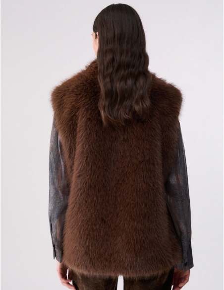 Liu Jo belted faux fur vest