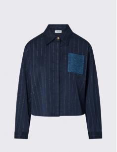 Liu Jo striped shirt with denim pocket