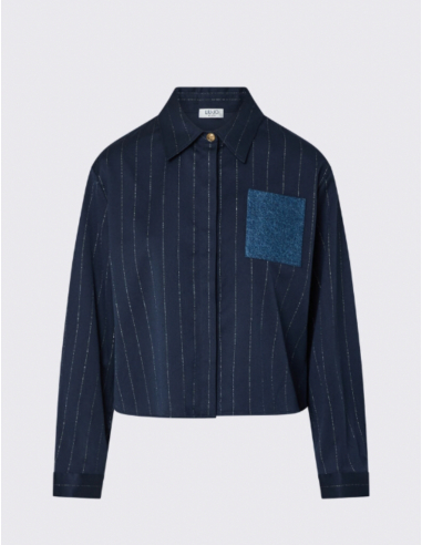 Liu Jo striped shirt with denim pocket