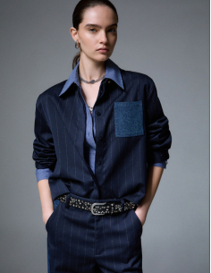 Liu Jo chemise rayée avec poche en denim 2