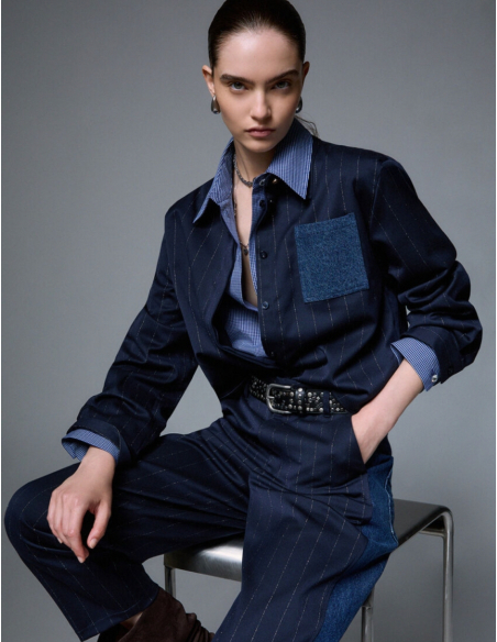 Liu Jo cropped striped shirt women