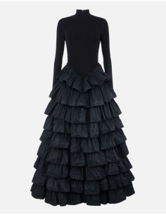Elisabetta Franchi Red Carpet knit dress with ruffles