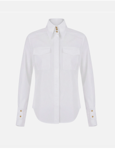 Elisabetta Franchi white cotton shirt with pockets
