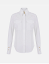 Elisabetta Franchi white cotton shirt with pockets