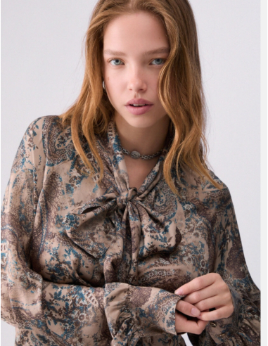 Liu Jo satin blouse with tone-on-tone bow