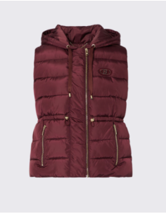 Liu Jo aubergine hooded padded vest women