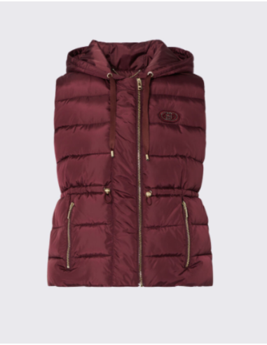 Liu Jo aubergine hooded padded vest women