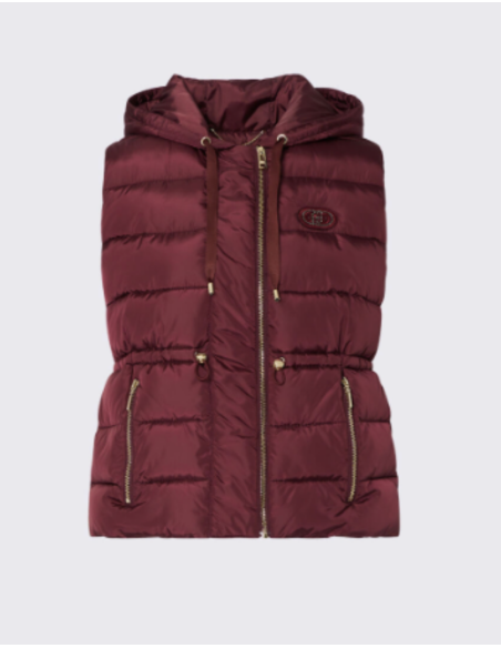 Liu Jo aubergine hooded padded vest women