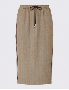 Liu Jo beige midi skirt with side tape