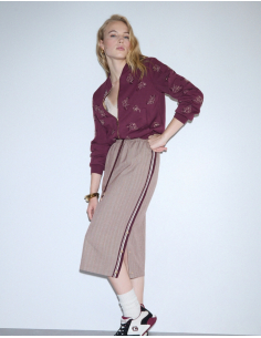 Liu Jo beige midi skirt with side tape 2