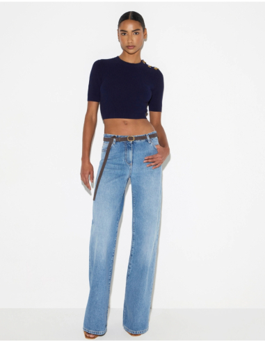 Elisabetta Franchi vintage blue wide-leg jeans women