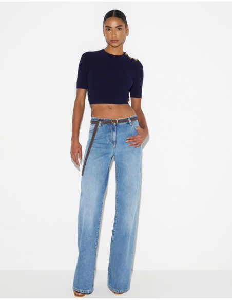 Elisabetta Franchi vintage blue wide-leg jeans women