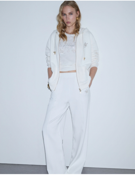 Liu Jo white scuba fabric trousers