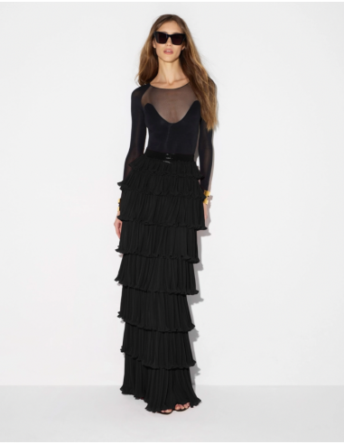 Elisabetta Franchi body noir à manches longues