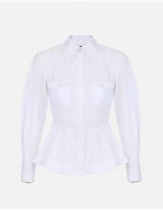 Elisabetta Franchi white women’s ruffle shirt 2