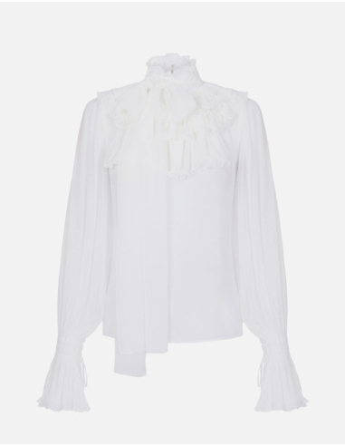 Elisabetta Franchi ivory georgette blouse