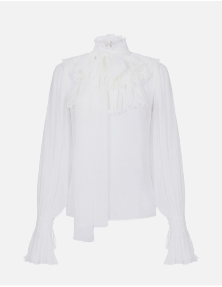 Elisabetta Franchi ivory georgette blouse