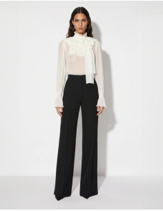 Elisabetta Franchi ivory georgette blouse 2