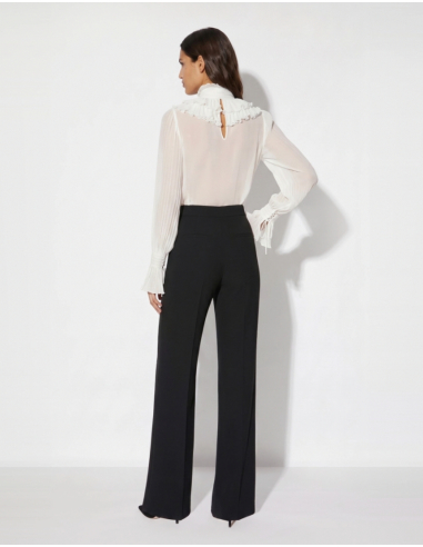Elisabetta Franchi ivory blouse with shoulder ruffles