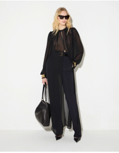 Elisabetta Franchi long black panelled blouse
