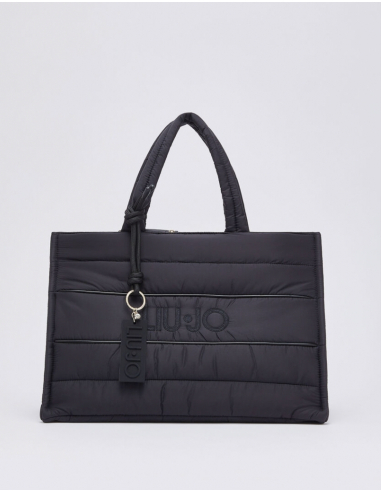 Liu Jo large black quilted nylon tote bag