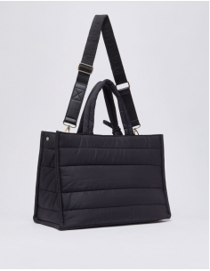 Liu Jo large black quilted nylon tote bag 2