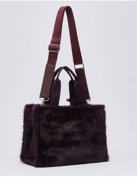 Liu Jo aubergine tote bag with zip closure