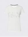 Liu Jo T-shirt blanc en coton avec strass