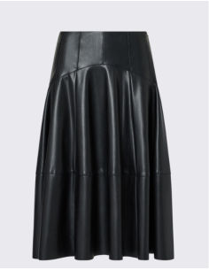 Liu Jo black coated midi skirt