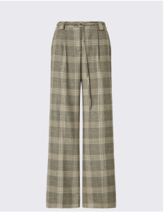 Liu Jo beige checked palazzo trousers with belt