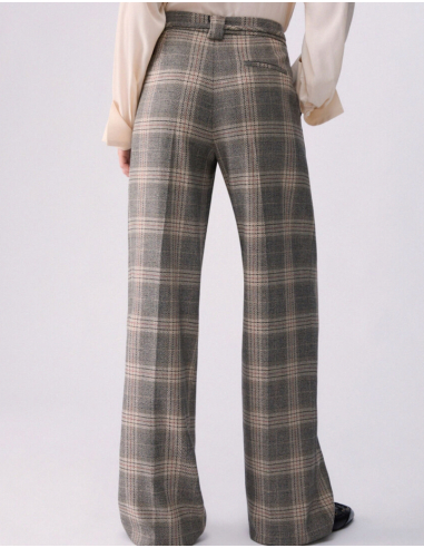 Liu Jo beige checked flared trousers