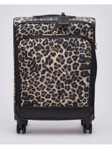 Liu Jo black animal print trolley suitcase
