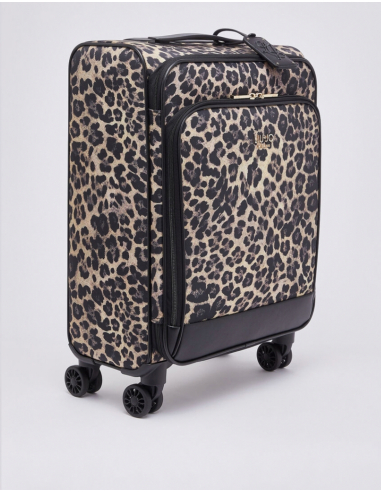 Liu Jo black leopard print cabin suitcase