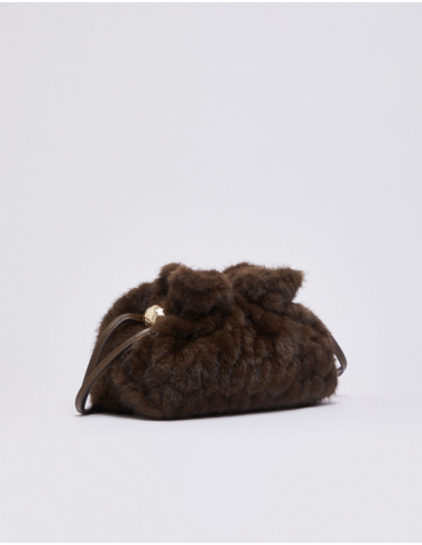 Liu Jo small brown faux fur handbag