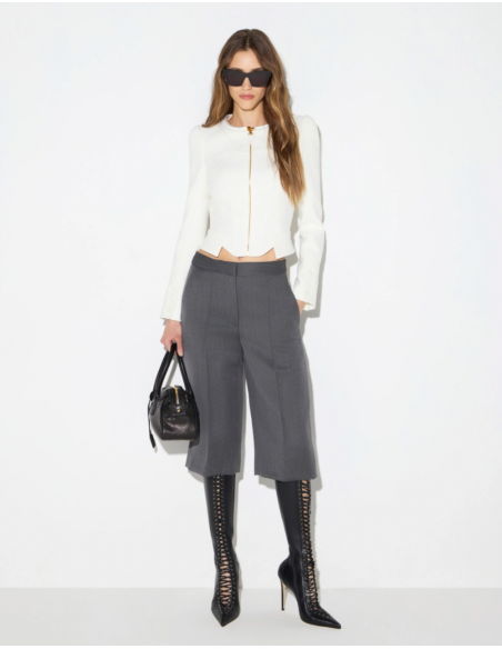 Elisabetta Franchi ivory jacket with satin piping