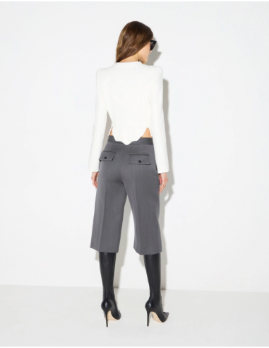 Elisabetta Franchi ivory jacket with tubular collar