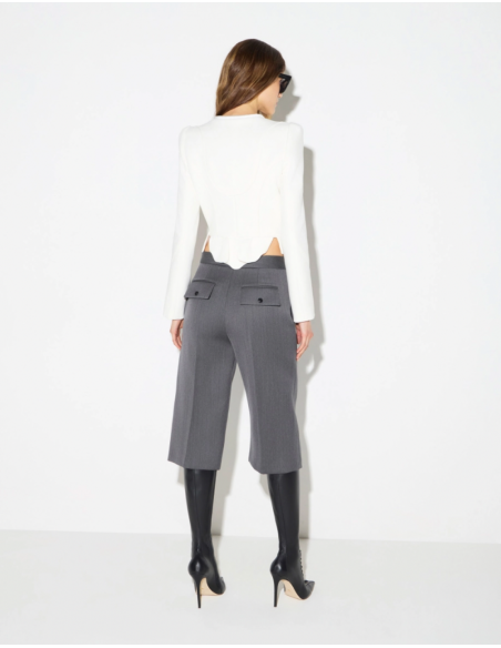 Elisabetta Franchi ivory jacket with tubular collar