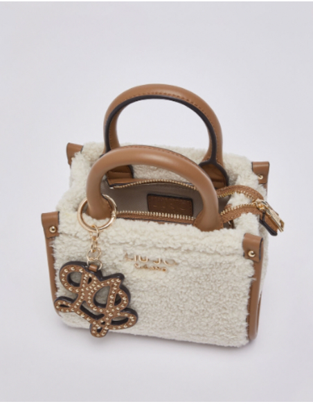 Liu Jo cream teddy bag with shoulder strap