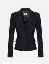 Elisabetta Franchi veste femme noire en tissu technique