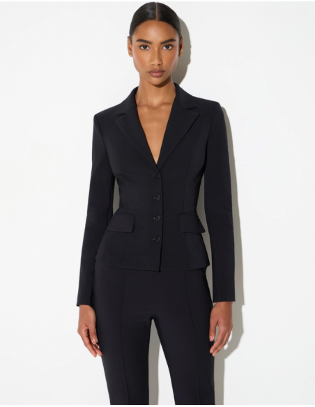 Elisabetta Franchi black women’s jacket with structured shoulders