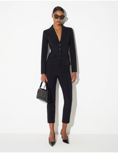 Elisabetta Franchi veste noire à simple boutonnage