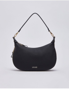 Liu Jo medium black nubuck-effect hobo bag