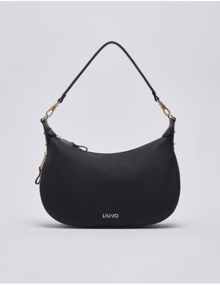 Liu Jo medium black nubuck-effect hobo bag