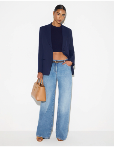 Elisabetta Franchi navy blue single-breasted jacket