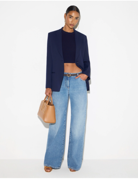 Elisabetta Franchi navy blue single-breasted jacket