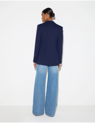 Elisabetta Franchi navy blue blazer with chest pocket