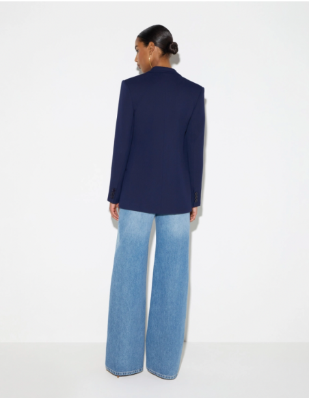 Elisabetta Franchi navy blue blazer with chest pocket